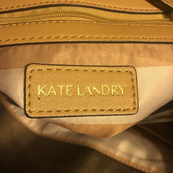 Kate Landry Pewter with gold detail shoulder purse/tote - Picture 8 of 9